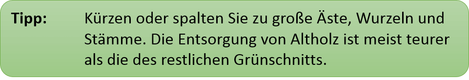 Tipp Grünabfälle entsorgen